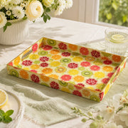 Citrus Kiwi Serving Tray - Sunny Yellow Slice Decor - MintiHome