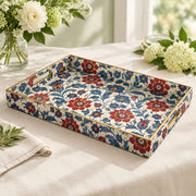 Ramadan Decorative Plastic Serving Tray – Crimson Persian Herb Bloom full-print plastic serving tray shown in a product view.
