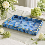 Blue Mosaic Glass Print Plastic Serving Tray – Full Print Border - MintiHome