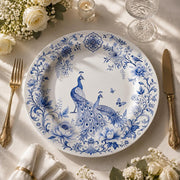 Blue Peacock Floral Decorative Plastic Plate – Delft Garden - MintiHome
