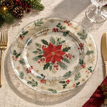Daily Decorative Charger Plate – Poinsettia Glass Panel decorative charger plate on a styled table.