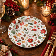 Christmas Decorative Charger Plate – Candy Cane Baubles decorative charger plate on a styled table.