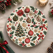 Christmas Decorative Charger Plate – Tree Bauble Field decorative charger plate on a styled table.