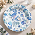 Daily Decorative Charger Plate – Blue Shell Starfish decorative charger plate on a styled table.