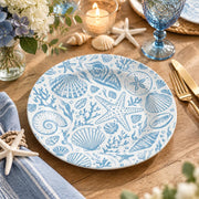 Daily Decorative Charger Plate – Blue Starfish Shells decorative charger plate on a styled table.