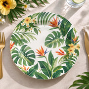 Daily Decorative Charger Plate – Tropical Bloom Leaves decorative charger plate on a styled table.
