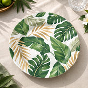 Daily Decorative Charger Plate – Sage Leaf Layers Allover decorative charger plate on a styled table.