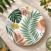 Daily Decorative Charger Plate – Leaf Duo Accent Green decorative charger plate on a styled table.