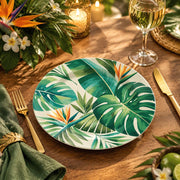 Daily Decorative Charger Plate – Banana Leaf Fan Green decorative charger plate on a styled table.