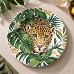 Daily Decorative Charger Plate – Leopard Leaf Field decorative charger plate on a styled table.