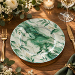 Daily Decorative Charger Plate – Soft Green Leaf Wash decorative charger plate on a styled table.