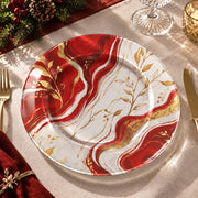Daily Decorative Charger Plate – Red Marble Gold Vein decorative charger plate on a styled table.