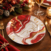 Daily Decorative Charger Plate – Red Marble Gold Vein decorative charger plate on a styled table.