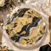 Daily Decorative Charger Plate – Black Gold Marble decorative charger plate on a styled table.