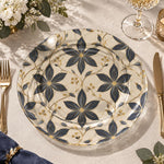 Daily Decorative Charger Plate – Navy Geometric Tile decorative charger plate on a styled table.