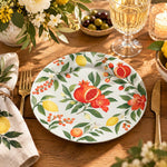 Daily Decorative Charger Plate – Pomegranate Orange decorative charger plate on a styled table.