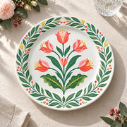 Daily Decorative Charger Plate – Red Tulip Symmetry decorative charger plate on a styled table.
