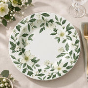 Daily Decorative Charger Plate – Leaf Band White Flower decorative charger plate on a styled table.