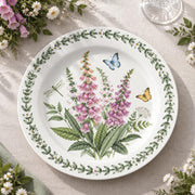 Daily Decorative Charger Plate – Foxglove Butterfly decorative charger plate on a styled table.