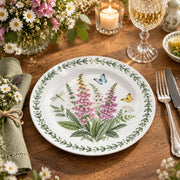 Daily Decorative Charger Plate – Foxglove Butterfly decorative charger plate on a styled table.