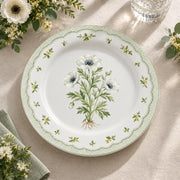 Daily Decorative Charger Plate – Herb Sprig Border decorative charger plate on a styled table.