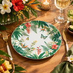 Daily Decorative Charger Plate – Tropical Bloom Wreath decorative charger plate on a styled table.