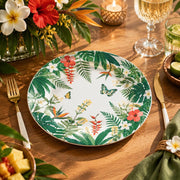 Daily Decorative Charger Plate – Tropical Bloom Wreath decorative charger plate on a styled table.