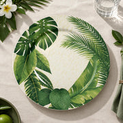 Daily Decorative Charger Plate – Leaf Circle Palm Green decorative charger plate on a styled table.
