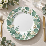 Daily Decorative Charger Plate – Sage and Pink Leaves decorative charger plate on a styled table.