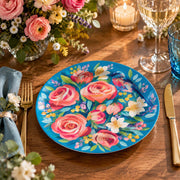 Daily Decorative Charger Plate – Blue Rose Goldfish decorative charger plate on a styled table.
