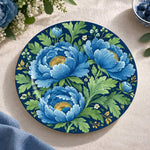 Daily Decorative Charger Plate – Navy Blue Peony Duo decorative charger plate on a styled table.
