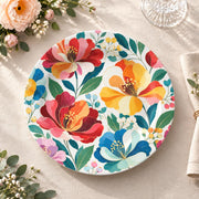 Daily Decorative Charger Plate – Folk Bloom Medley decorative charger plate on a styled table.