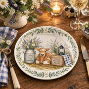 Daily Decorative Charger Plate – Cow Jars Lavender decorative charger plate on a styled table.