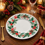 Christmas Decorative Charger Plate – Christmas Tree Ribbon decorative charger plate on a styled table.