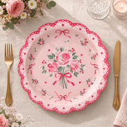 Valentine's Day Decorative Charger Plate – Rose Scallop Gold decorative charger plate on a styled table.