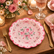 Valentine's Day Decorative Charger Plate – Rose Scallop Gold decorative charger plate on a styled table.