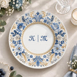 Wedding Decorative Charger Plate – Monogram Medallion decorative charger plate on a styled table.