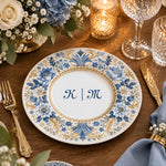 Wedding Decorative Charger Plate – Monogram Medallion decorative charger plate on a styled table.