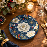 Wedding Decorative Charger Plate – Navy Rose Pink Accent decorative charger plate on a styled table.
