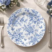 Wedding Decorative Charger Plate – Blue Toile Sprig decorative charger plate on a styled table.