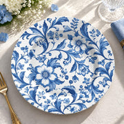 Wedding Decorative Charger Plate – Chinoiserie Vines Blue decorative charger plate on a styled table.