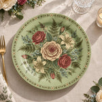 Daily Decorative Charger Plate – Green Rose Garden decorative charger plate on a styled table.