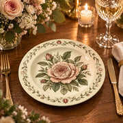 Daily Decorative Charger Plate – Rose Purple Sprig decorative charger plate on a styled table.