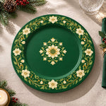 Daily Decorative Charger Plate – Green Daisy Gold Centre decorative charger plate on a styled table.