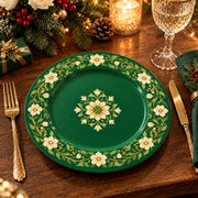 Daily Decorative Charger Plate – Green Daisy Gold Centre decorative charger plate on a styled table.