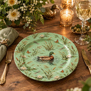Daily Decorative Charger Plate – Mallard Pale Green decorative charger plate on a styled table.