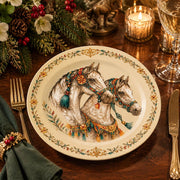 Daily Decorative Charger Plate – Horse Heads Ornament decorative charger plate on a styled table.