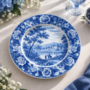 Daily Decorative Charger Plate – Blue Toile Landscape decorative charger plate on a styled table.