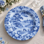 Daily Decorative Charger Plate – Blue Rural Farm Scene decorative charger plate on a styled table.