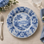 Daily Decorative Charger Plate – Blue Countryside Mill decorative charger plate on a styled table.